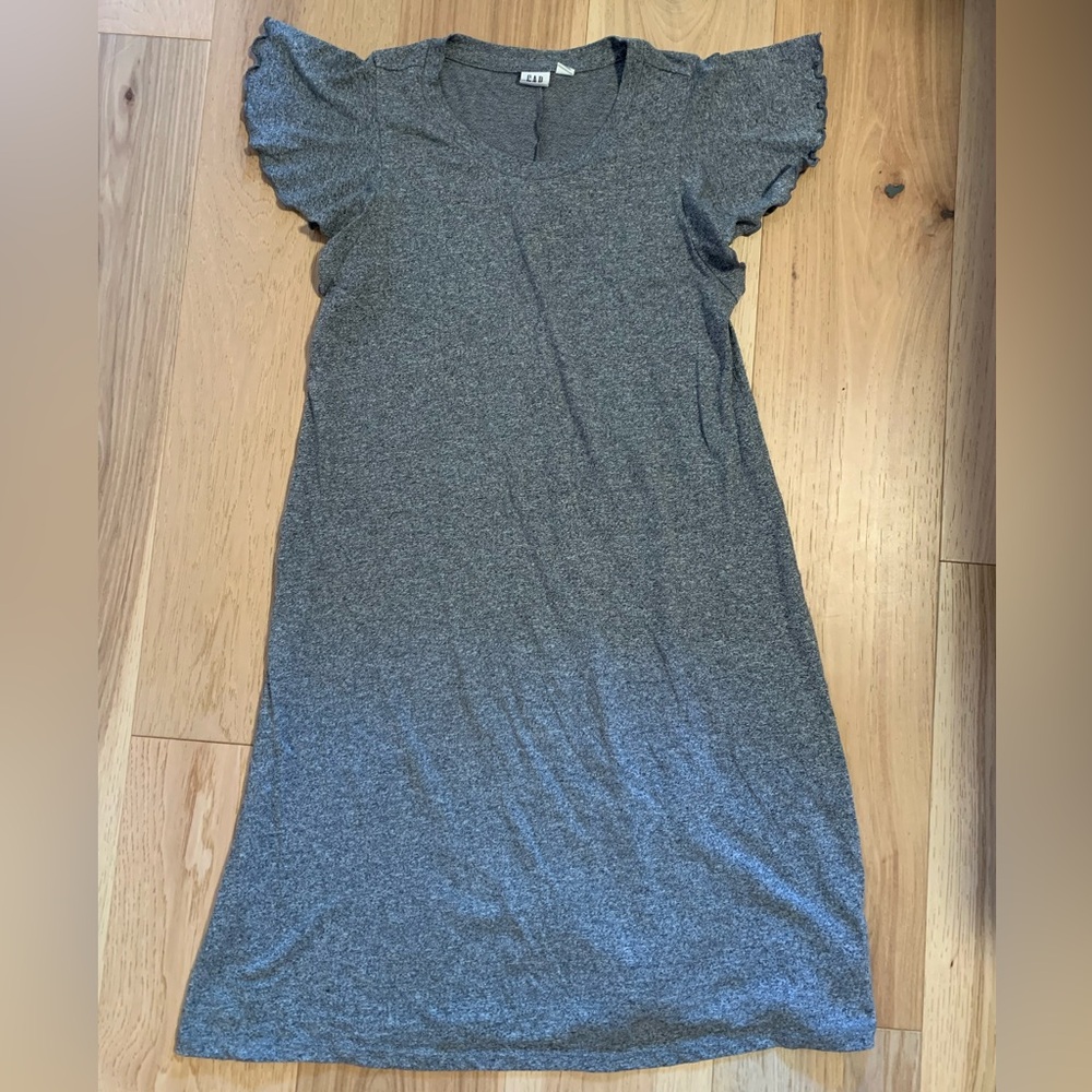 Gray Ruffle Sleeve Dress